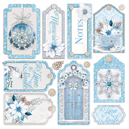 VELLUM ELEGANCE OF BLUE FUSSY CUT 6"X6" 6/PKG