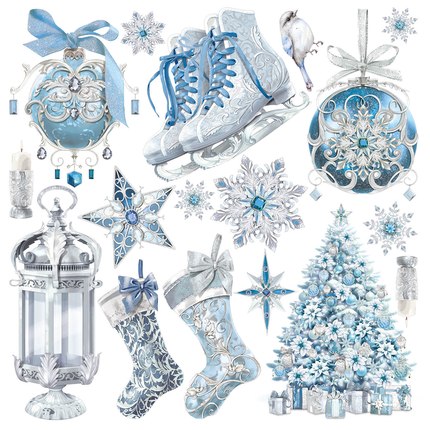 VELLUM ELEGANCE OF BLUE FUSSY CUT 6"X6" 6/PKG