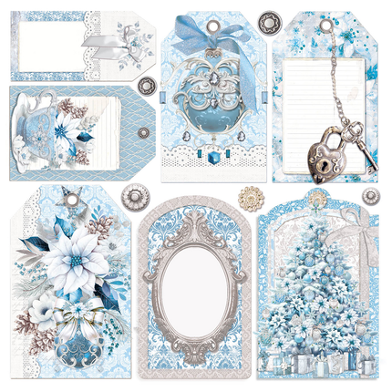 VELLUM ELEGANCE OF BLUE FUSSY CUT 6"X6" 6/PKG