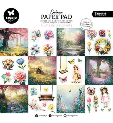 SL Collage Paper Pad Fluttering Flowers Essentials no.375