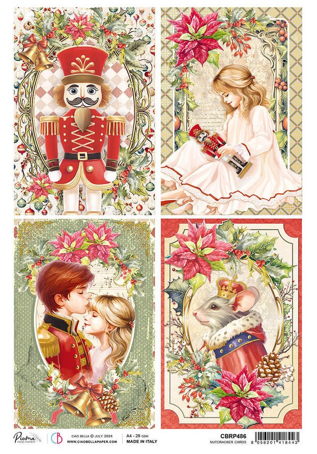 RICE PAPER A4 NUTCRACKER CARDS