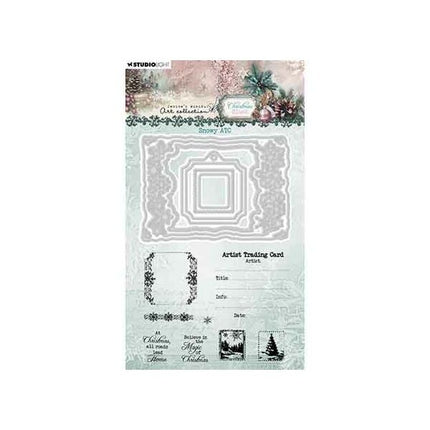 JMA Stamp and Cutting Dies Snowy ATC Christmas Blush no. 98