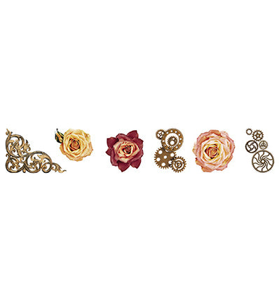 SL Clear Stickers Vintage Roses Grunge Collection 5 Meter no. 55