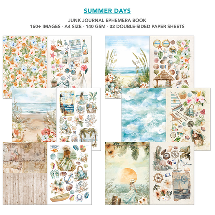 SUMMER DAYS A4 - Junk Journal Ephemera Book - Ciao Bella