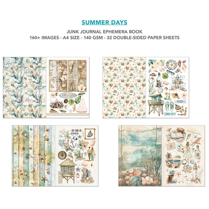 SUMMER DAYS A4 - Junk Journal Ephemera Book - Ciao Bella