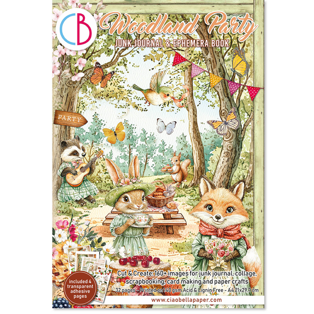 WOODLAND PARTY A4 - Junk Journal Ephemera Book - Ciao Bella