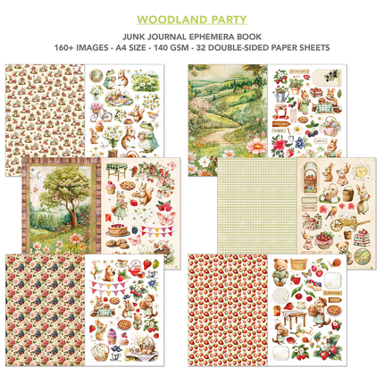 WOODLAND PARTY A4 - Junk Journal Ephemera Book - Ciao Bella