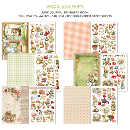 WOODLAND PARTY A4 - Junk Journal Ephemera Book - Ciao Bella