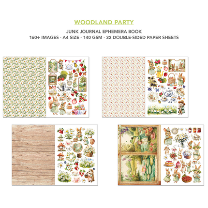 WOODLAND PARTY A4 - Junk Journal Ephemera Book - Ciao Bella
