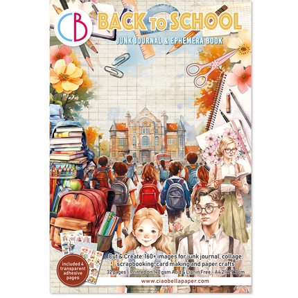 Book Back to School A4 - Junk Journal Ephemera Book - Ciao Bella