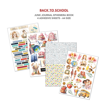 Book Back to School A4 - Junk Journal Ephemera Book - Ciao Bella