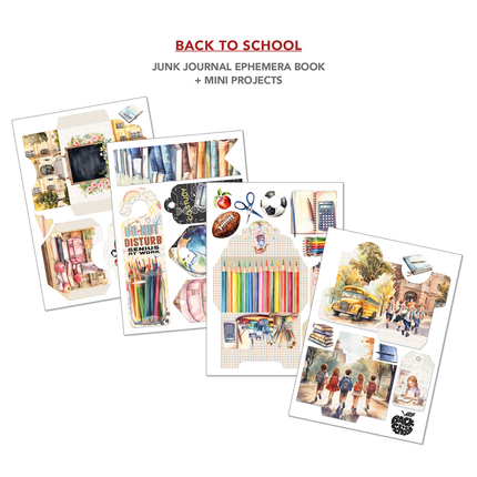 Book Back to School A4 - Junk Journal Ephemera Book - Ciao Bella