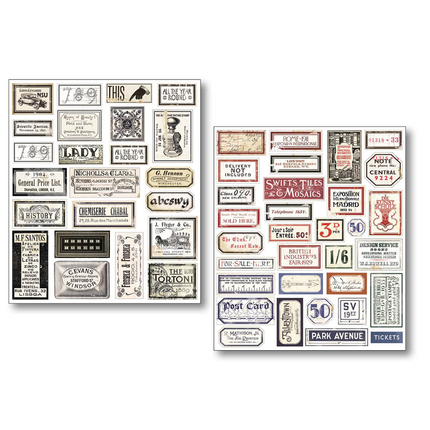 Sticker Set 10/PKG Vintage Scripts
