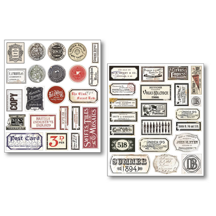 Sticker Set 10/PKG Vintage Scripts