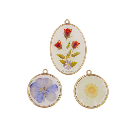 Nature Lover Collection Epoxy Charms - 3 pcs / metal