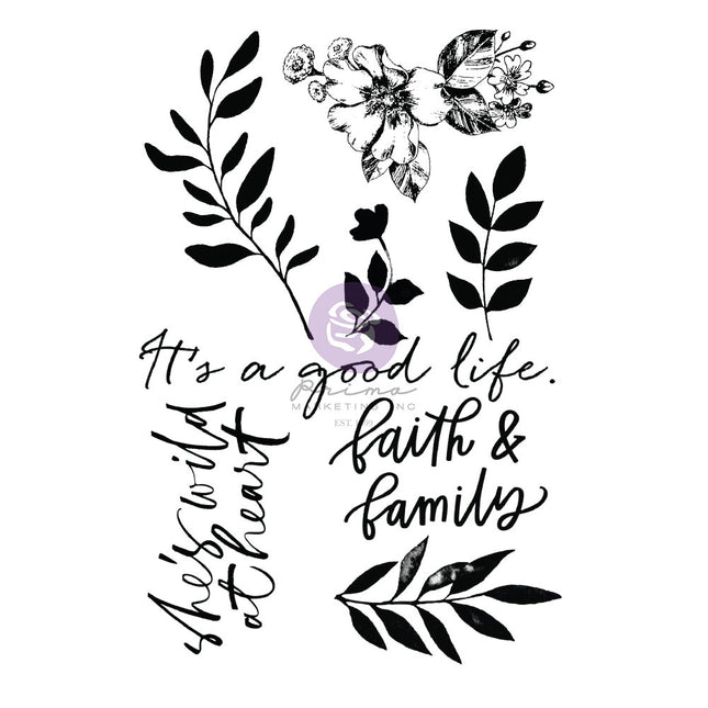 Watercolor Floral Collection Clear Stamp - 8 pcs / photopolymer