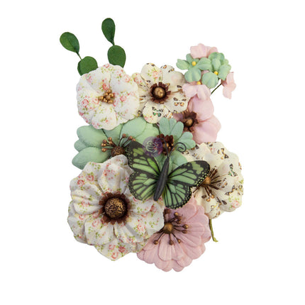 Prima Flowers® My Sweet Collection - Sewn With Love - 12 pcs / 0.5- 2 in / mulberry paper
