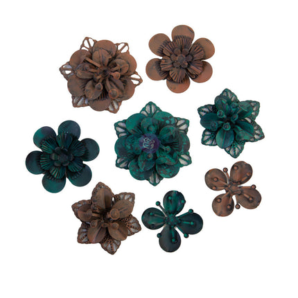Mechanicals - Grungy Succulents - 8 pcs / metal