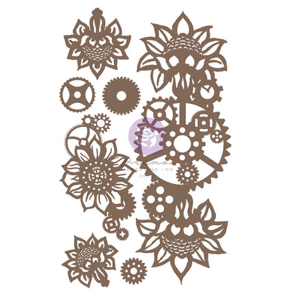 Finnabair Decorative Chipboard - Machine Floral Decors - 7 pcs / chipboard