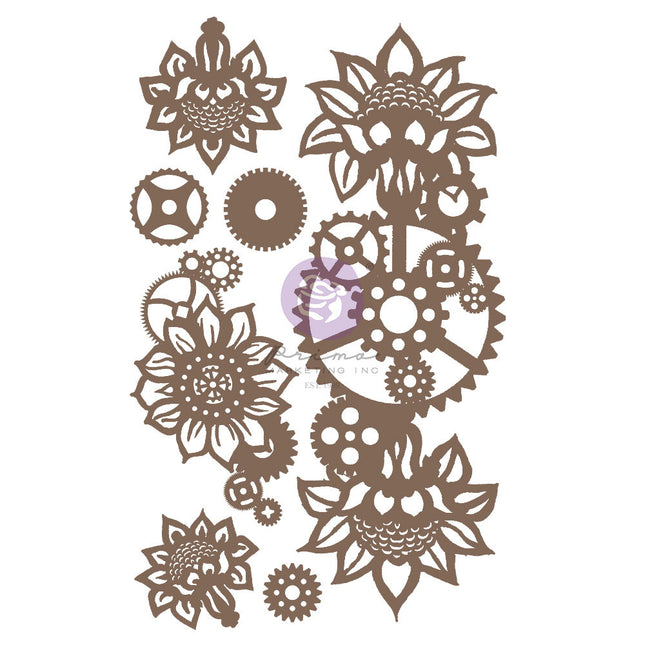 Finnabair Decorative Chipboard - Machine Floral Decors - 7 pcs / chipboard