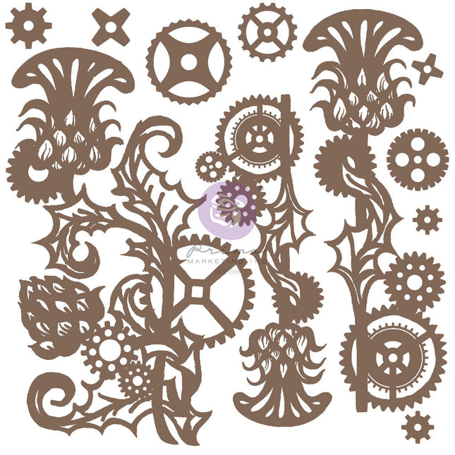 Finnabair Decorative Chipboard - Mechanical Thistle - 11 pcs / chipboard