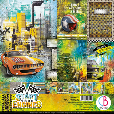 Start your Engines Paper Pad 12"x12" 12/Pkg
