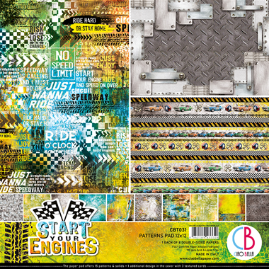 Start your Engines Patterns Pad 12"x12" 8/Pkg