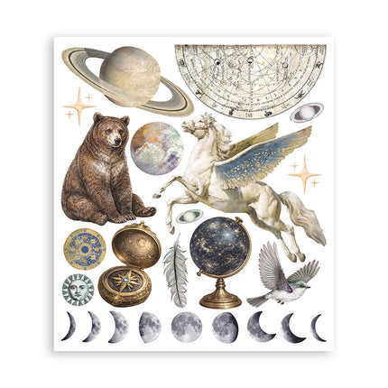 Printed Decorative Rub on selection for Art and Craft cm 20,5x23 - Cosmos