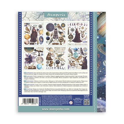 Printed Decorative Rub on selection for Art and Craft cm 20,5x23 - Cosmos