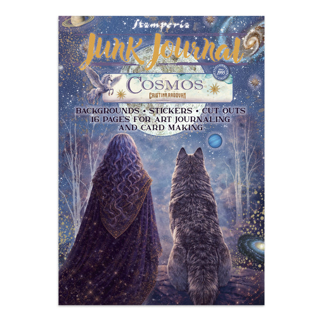 Printed Art Junk journal: stickers, cut-outs, backgrounds for Art and Craft - Cosmos