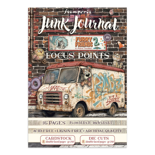 Printed Art Junk Journal Focus Points for Art and Craft A5 - Furry Friends 2