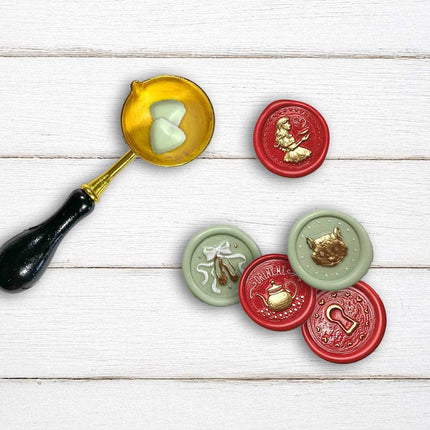 Set 6 pcs seals diam cm 2.5 - Alice in Christmas