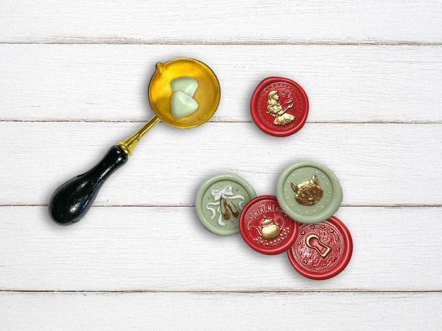Set 6 pcs seals diam cm 2.5 - Alice in Christmas