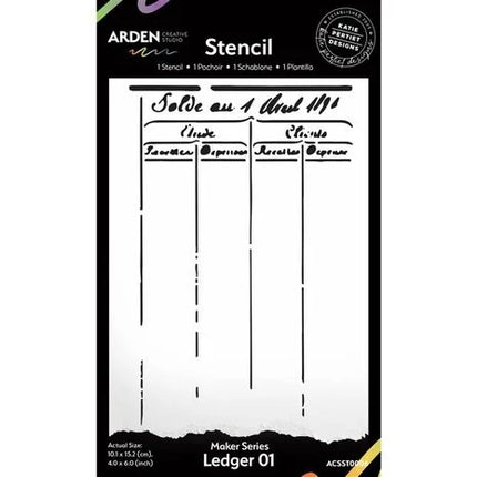 Arden Creative Studio Maker Series 4x6 Inch Stencil Ledger 01