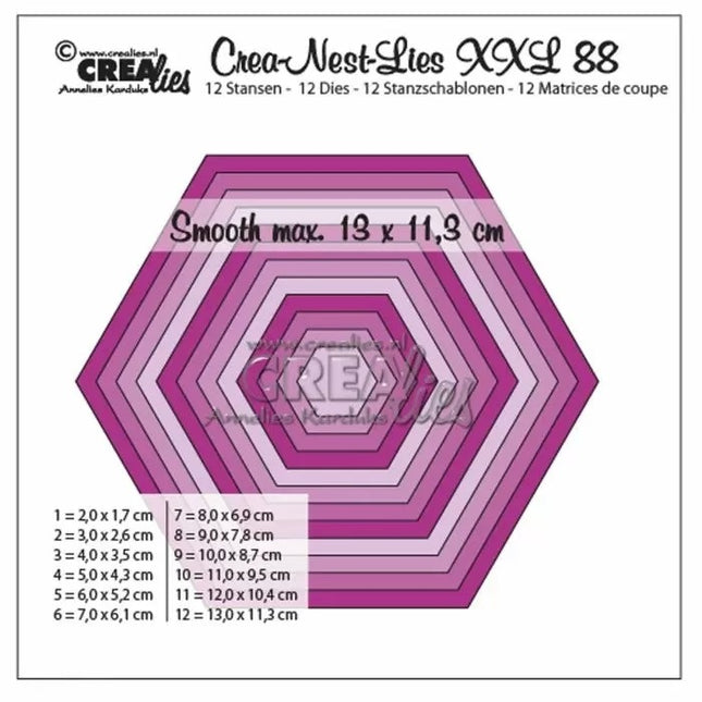 Crealies • Crea-Nest-Lies XXL gladde zeshoek