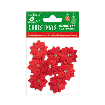 Handgemaakte Vilten Bloemen - Aria Cherry Red 8pc