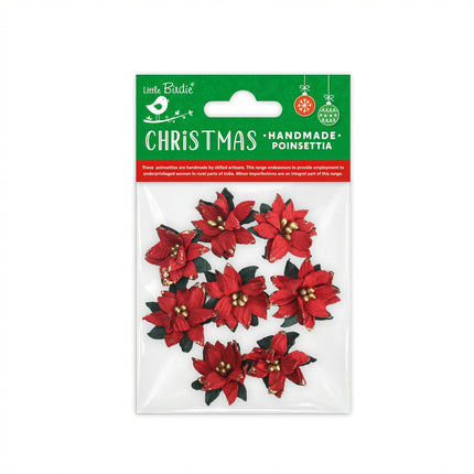 Kerst Handgemaakte Bloemen - Merry Poinsettia 8pc
