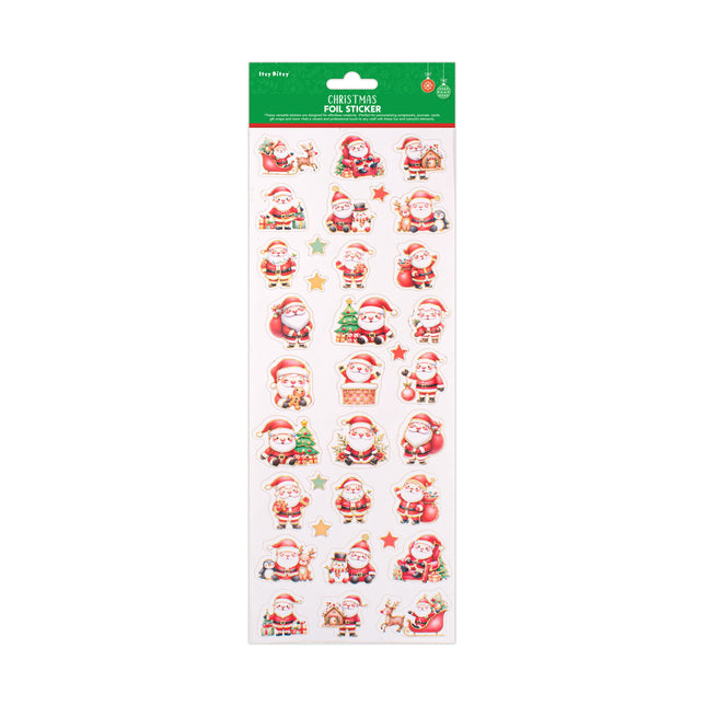 Kerst Peel-Off Foil Stickers - Santa Moments ca. 13.75 x 5in 1 vel