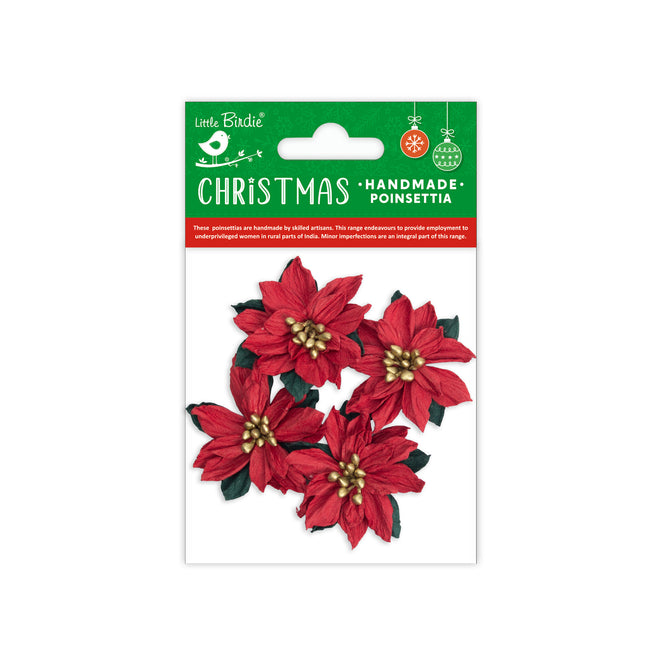 Handgemaakte Kerstster Bloem- 4pc