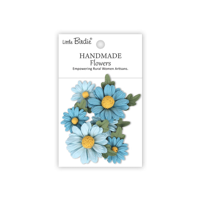 Handgemaakte Bloemen Anya - Crystal Blue 6pc