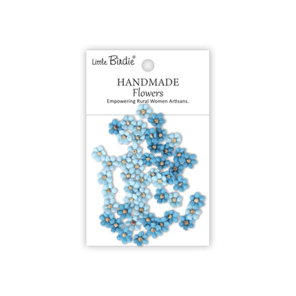 Handgemaakte Bloemen Esme - Crystal Blue 50pc