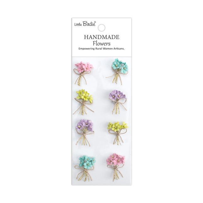 Handgemaakte Bloemen Bouquet - Pastel Petals 8pc