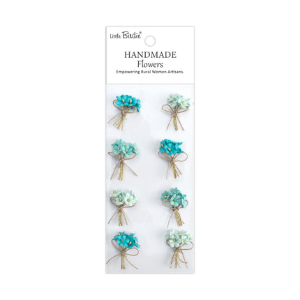 Handgemaakte Bloemen Bouquet - Misty Sky 8pc