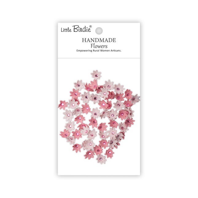 Handgemaakte Bloemen Micro Jewlled Florettes - Pink Passion 60pc