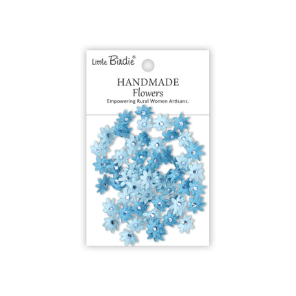 Handgemaakte Bloemen Micro Jewlled Florettes - Crystal Blue 60pc