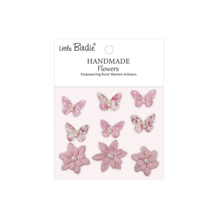 Handgemaakte Bedrukte Papieren Bloemen - Timothy, Pink symphony 9pc