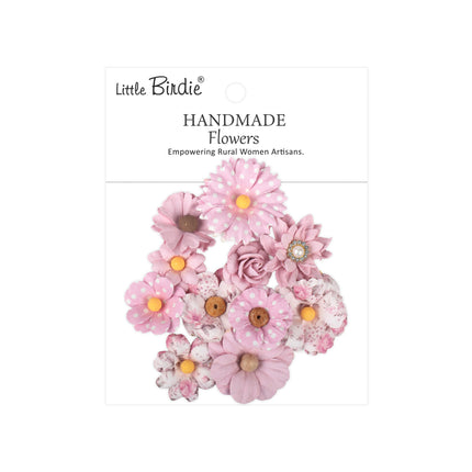 Handgemaakte Bedrukte Papieren Bloemen - Mira, Pink symphony 11pc