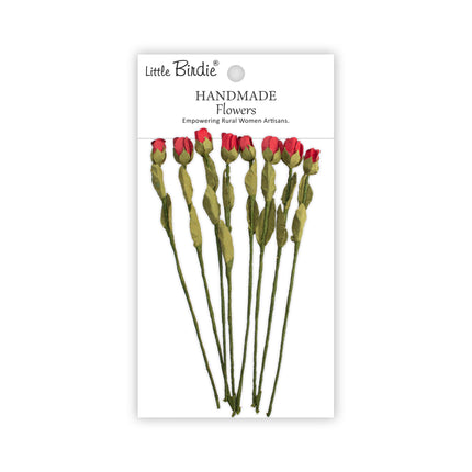 Handgemaakte Bloemen - Lucy, Cardinal Red 8pc