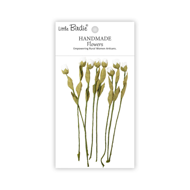 Handgemaakte Bloemen - Lucy, Frosty White 8pc