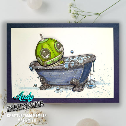 Andy Skinner Pre-Cut Rubber Stamp Botology Wash Your Worries Away (CEASR070)